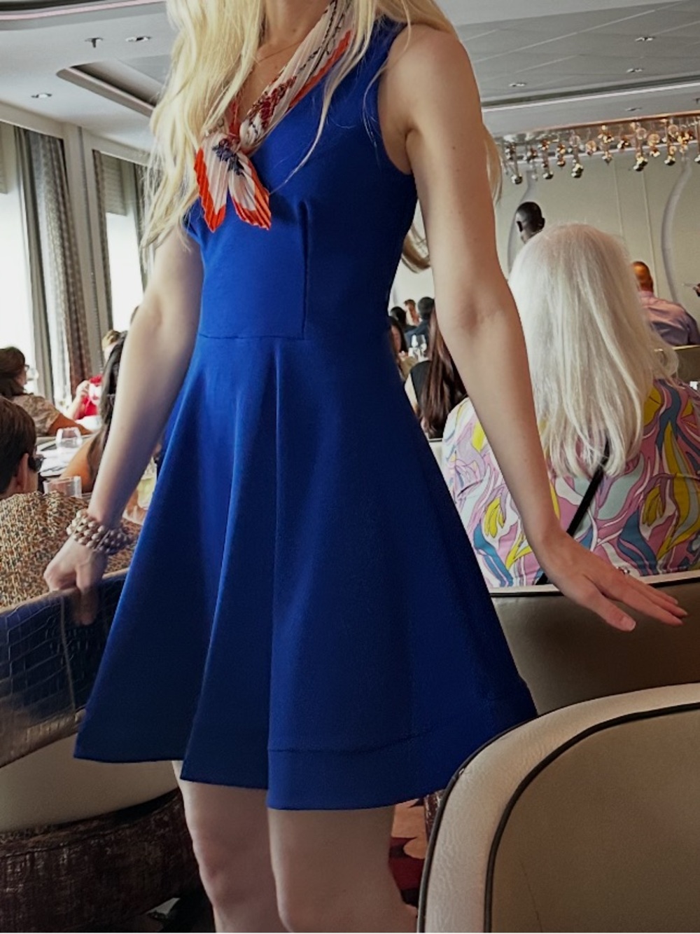 B Darlin Royal Blue Sleeveless Fit-and-Flare Mini Dress